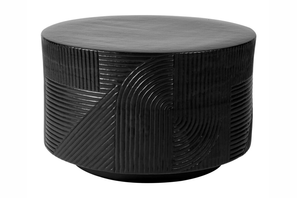 Serenity Textured Drum Table 24” – Coal Semi-Gloss